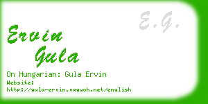 ervin gula business card